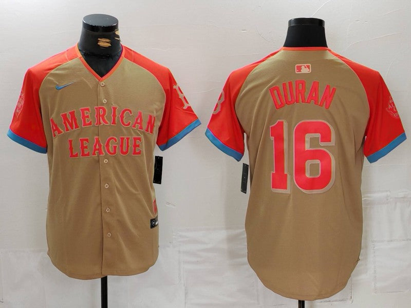 Men's American League Jarren Duran Cream 2024 MLB All-Star Game Limited Player Jersey baseball jersey product view 1