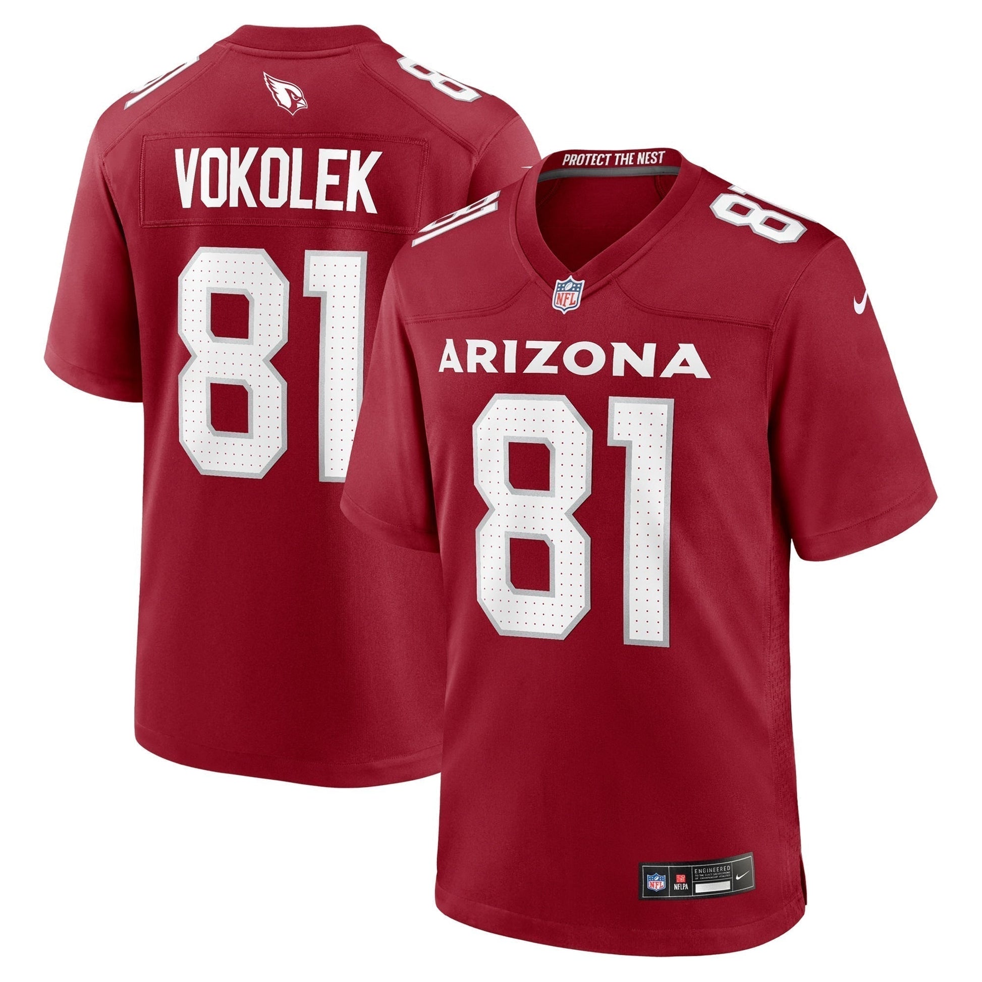 Travis Vokolek Arizona Cardinals Team Game Jersey - Cardinal football jersey product view 1