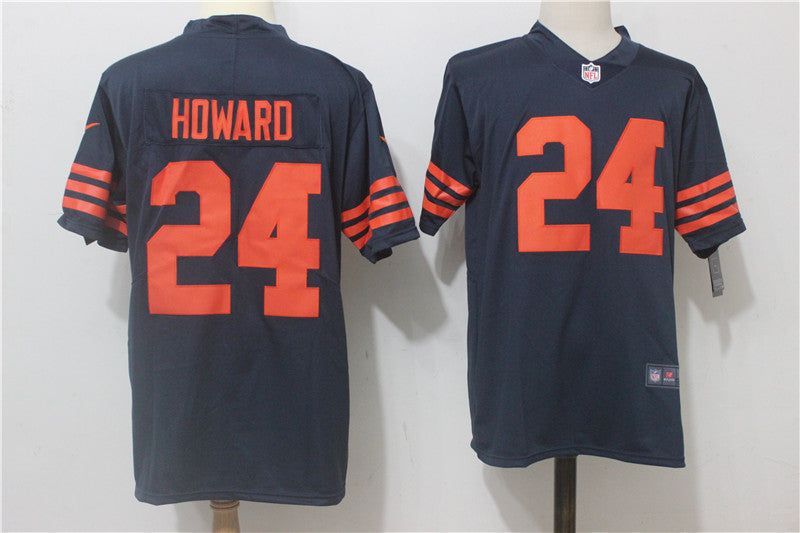 Men's Chicago Bears Jordan Howard #24 Navy Game Jersey1 basketball jersey product view 1