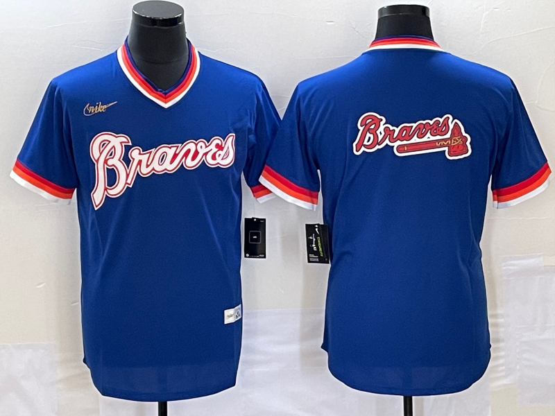 Men's Atlanta Braves Royal Cooperstown Collection Team Jersey baseball jersey product view 1