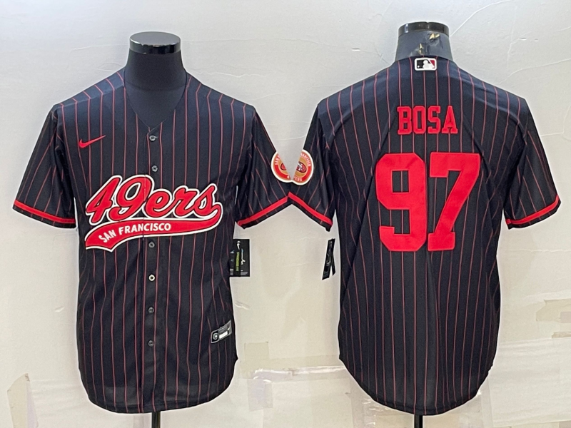 Men's San Francisco 49ers Nick Bosa Black Game Player Jersey Joint Edition football jersey product view 1