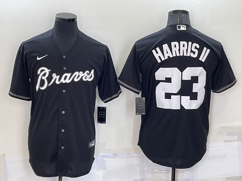 Men's Atlanta Braves Michael Harris II Black Replica Baseball Jersey baseball jersey product view 1