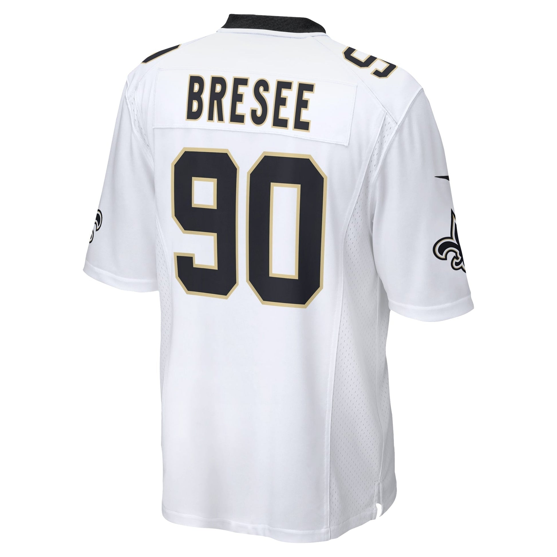 Bryan Bresee New Orleans Saints Game Jersey - White football jersey product view 3