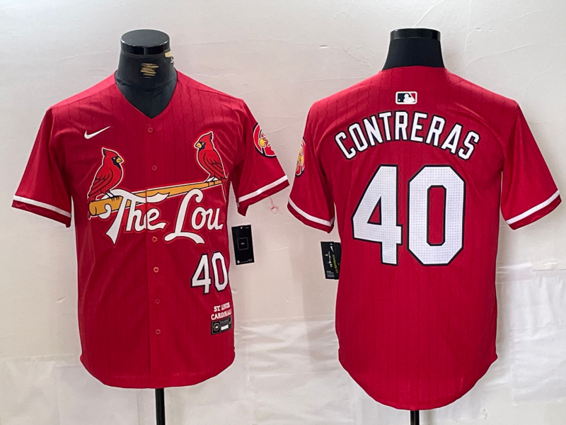Men's St. Louis Cardinals Willson Contreras #40 Red 2024 City Connect Limited Player Jersey1 baseball jersey product view 1