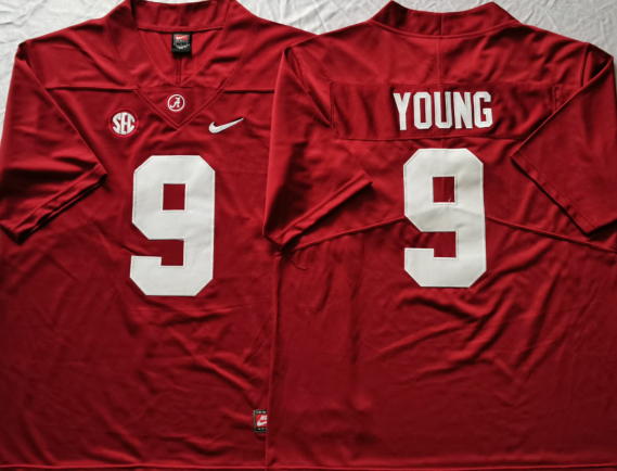 Men's Alabama Crimson Tide Bryce Young Crimson Player Game Jersey sports jersey product view 1