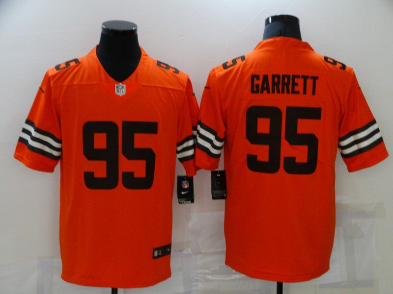 Men's Cleveland Browns Myles Garrett Orange Game Jersey football jersey product view 1