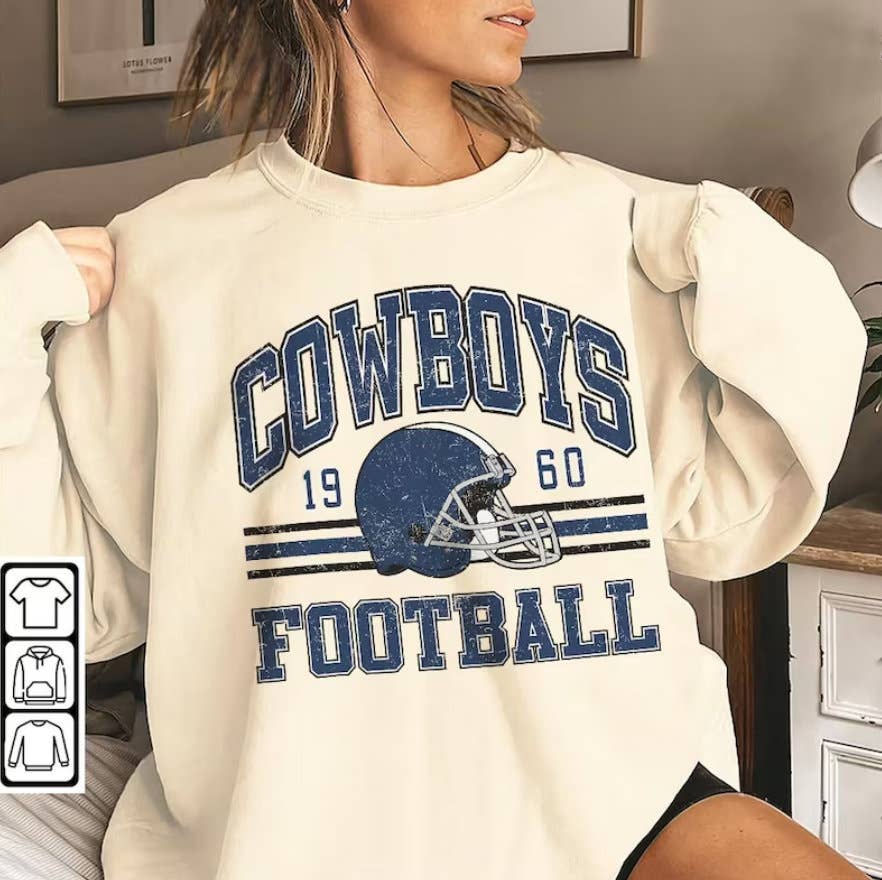 Cowboys Football Vintage Sweatshirt  Retro 90s Style Unisex Unisex T-shirt, Sweatshirt, Hoodie, Long Sleeve Tee - T-Shirt, Sweatshirt, Hoodie