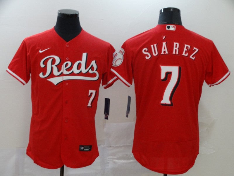 Men's Cincinnati Reds Eugenio Suarez #7 Red Replica Baseball Jersey1 baseball jersey product view 1
