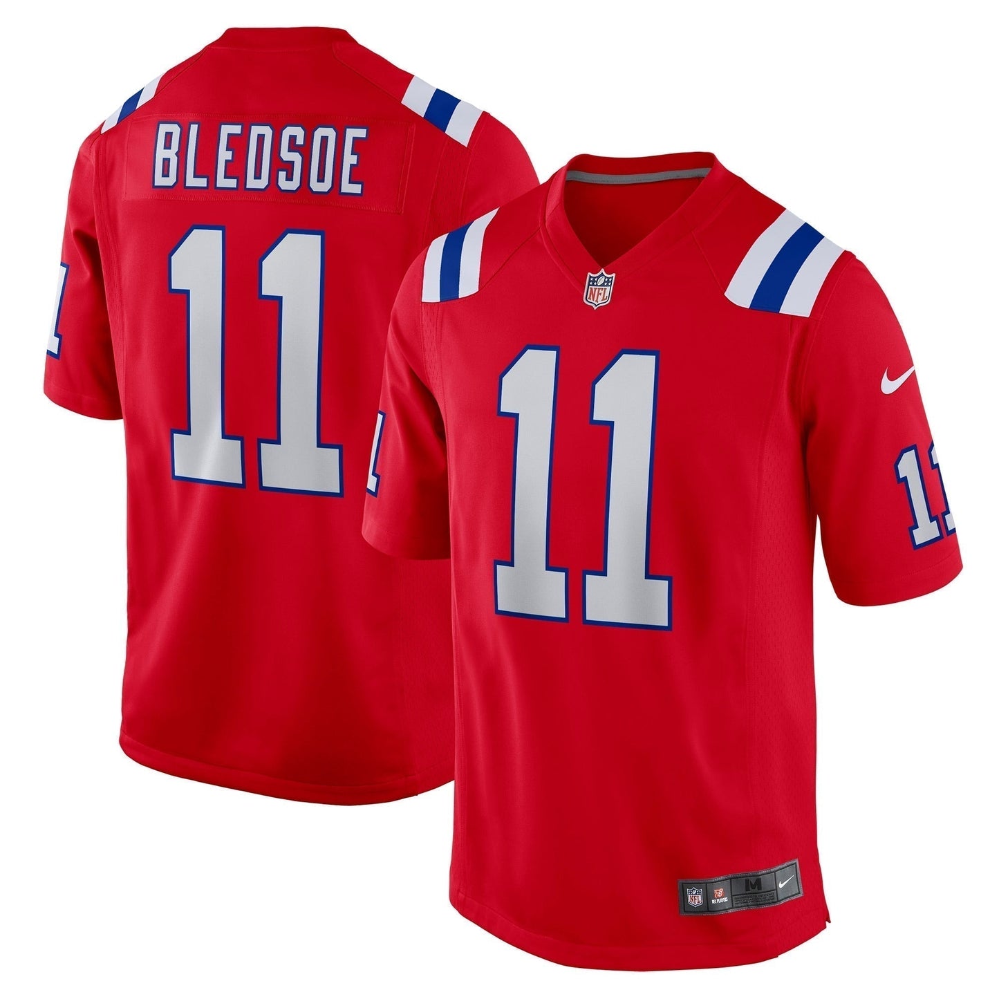 Drew Bledsoe New England Patriots Retired Alternate Game Jersey - Red football jersey product view 1