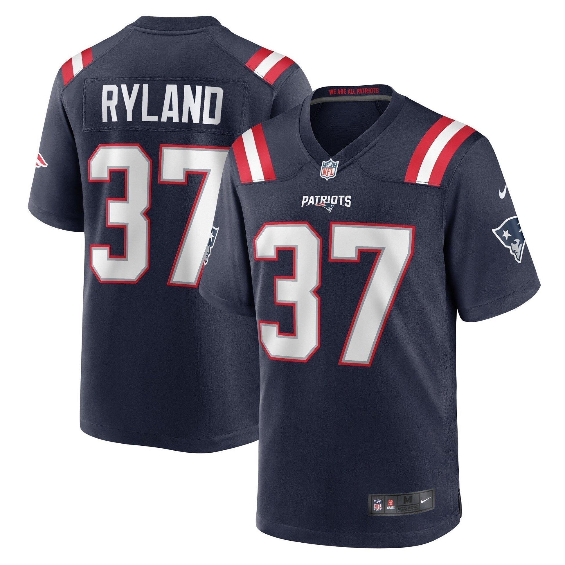 Chad Ryland New England Patriots Team Game Jersey - Navy football jersey product view 1