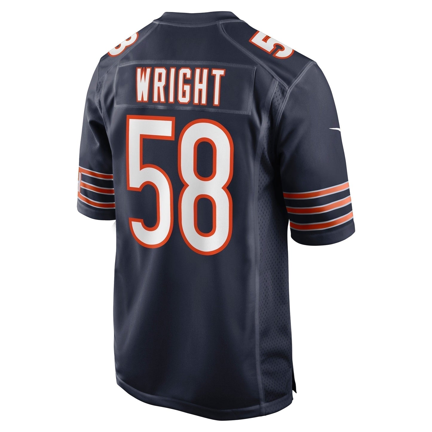 Darnell Wright Chicago Bears Game Jersey - Navy football jersey product view 3