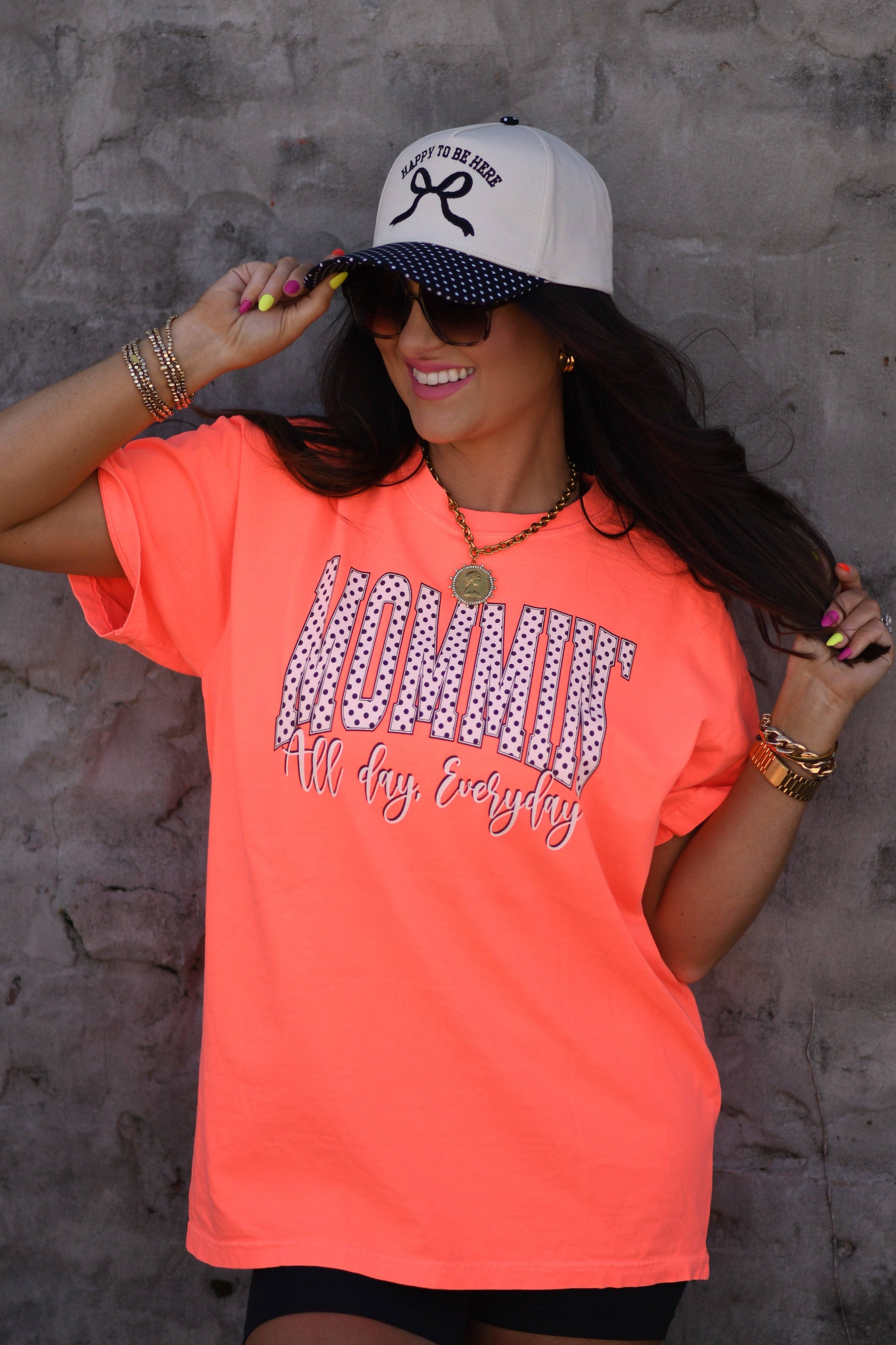 Mommin All Day Every Day Polka Dot Tee Unisex T-shirt, Sweatshirt, Hoodie, Long Sleeve Tee - T-Shirt, Sweatshirt, Hoodie