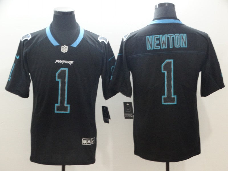 Men's Carolina Panthers #1 Cam Newton Black Game Player Jersey1 football jersey product view 1