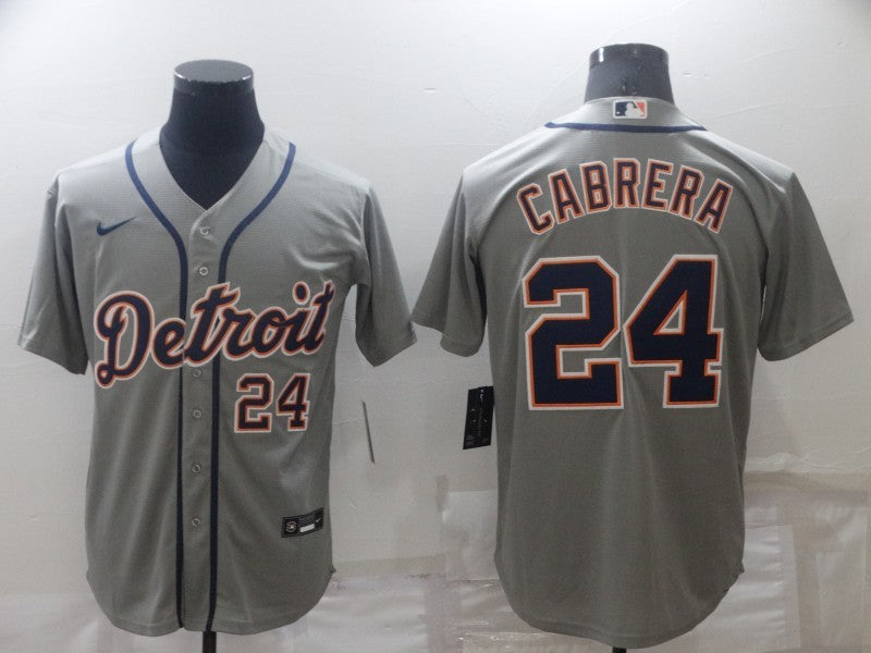 Men's Detroit Tigers Miguel Cabrera Gray Replica Player Jersey baseball jersey product view 1