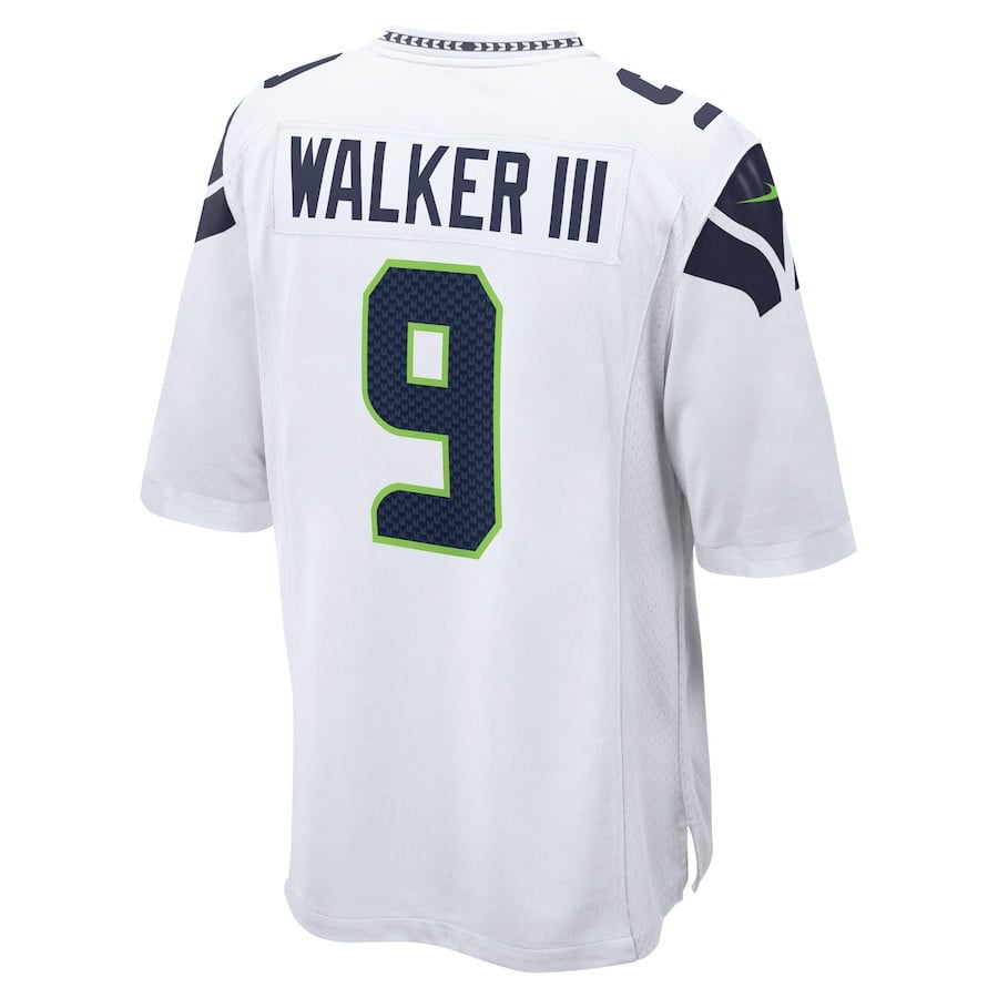 Kenneth Walker III Seattle Seahawks Away Game Player Jersey - White football jersey product view 2