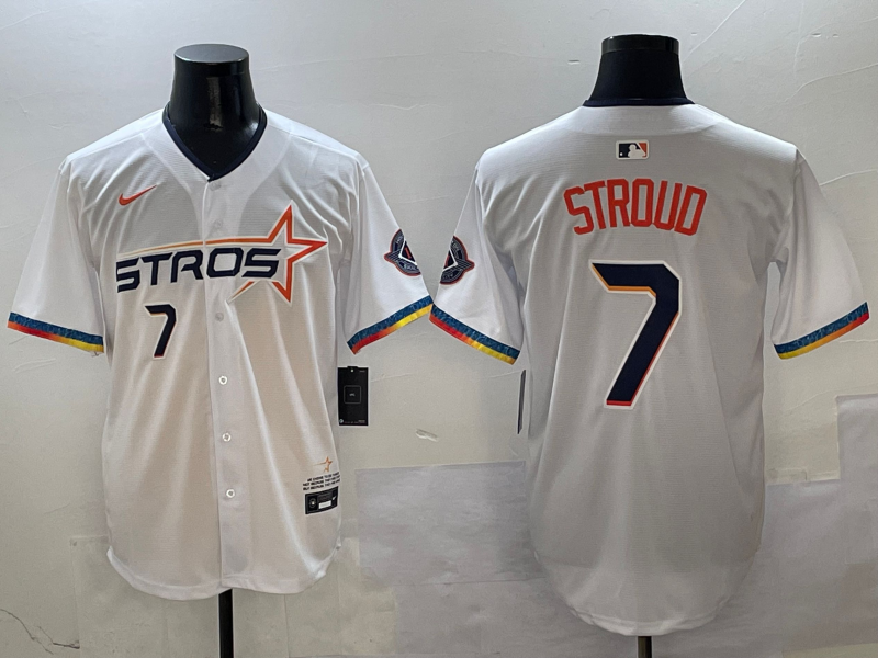 Men's Houston Astros C.J. Stroud #7 White 2025 City Connect Limited Player Jersey baseball jersey product view 1