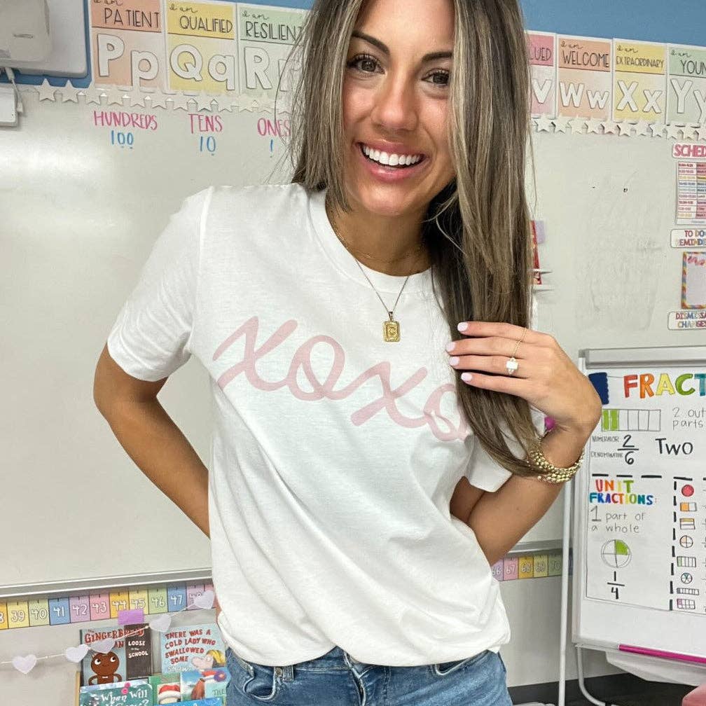 Xoxo Cursive Script Unisex T-shirt, Sweatshirt, Hoodie, Long Sleeve Tee - T-Shirt, Sweatshirt, Hoodie