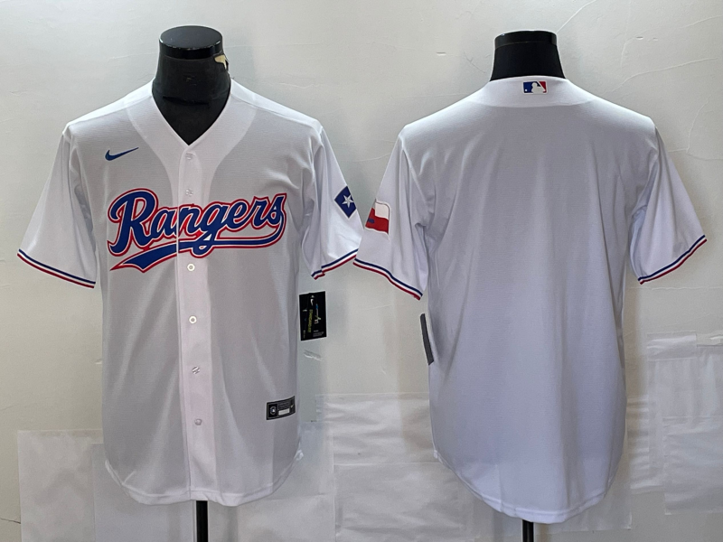 Men's Texas Rangers White Home Blank Replica Jersey1 baseball jersey product view 1