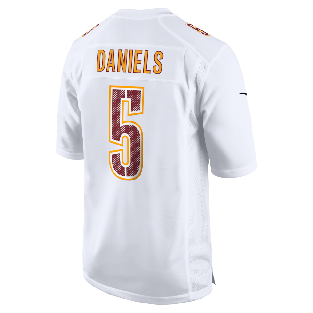 W.Commanders #5 Jayden Daniels Tundra White Fashion Jersey football jersey product view 1