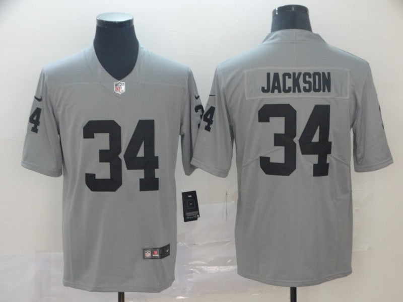 Men's Las Vegas Raiders Bo Jackson #34 Gray Inverted Legend Jersey1 football jersey product view 1