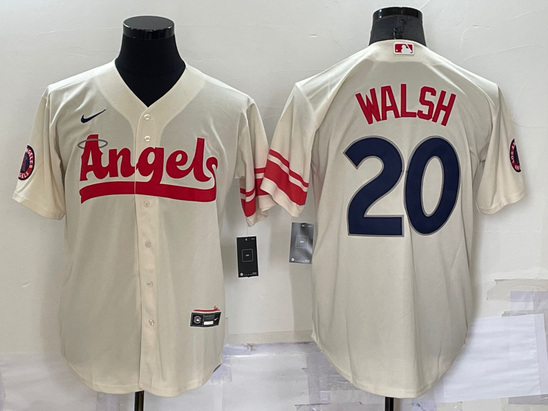 Men's Los Angeles Angels Jared Walsh Cream City Connect Replica Player Jersey baseball jersey product view 1