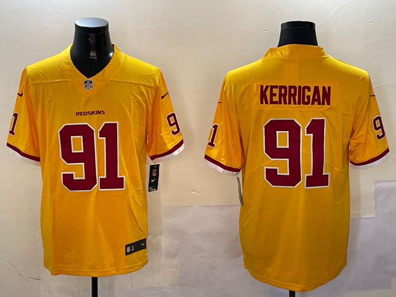 Men's Washington Commanders Ryan Kerrigan Yellow Game Jersey football jersey product view 1