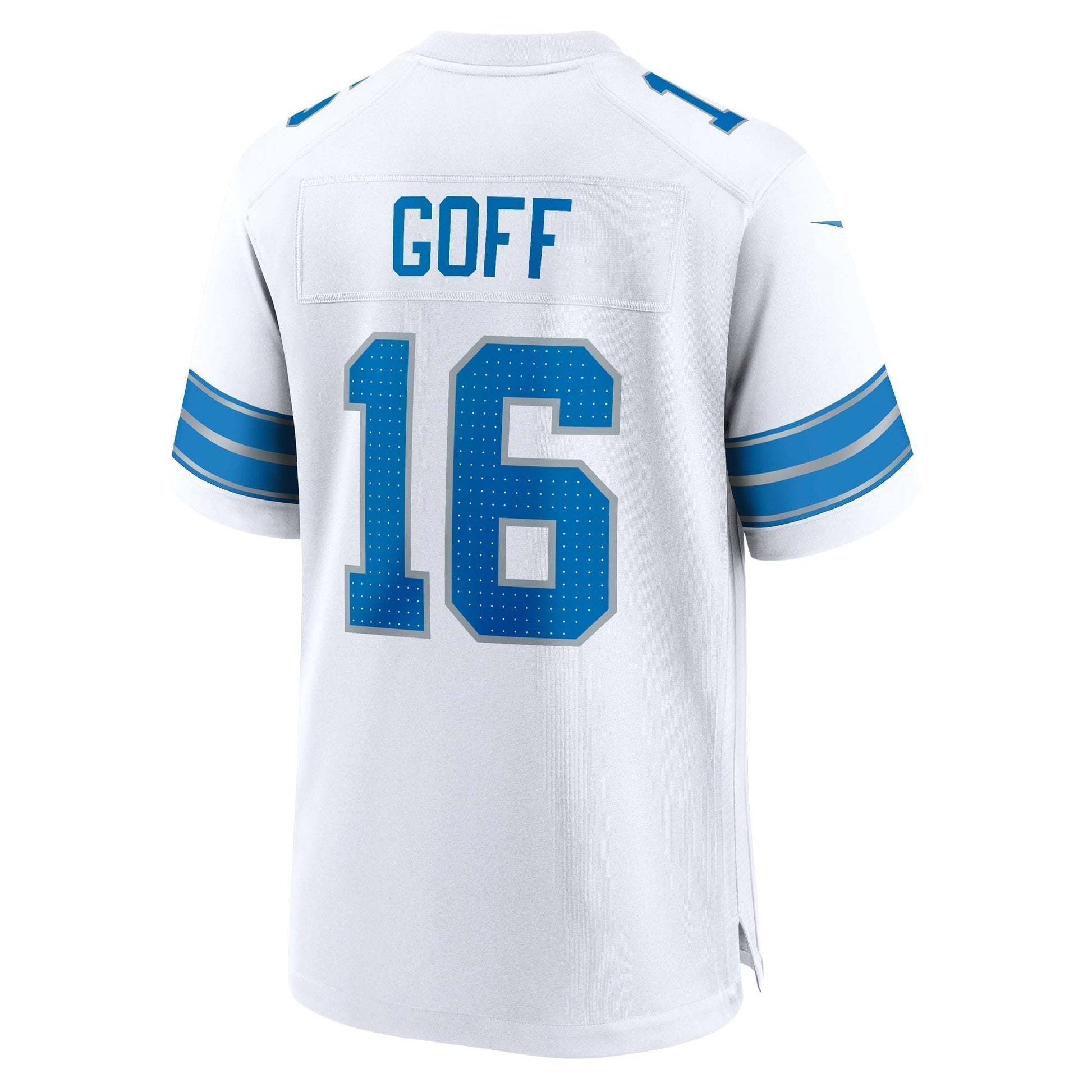 Jared Goff Detroit Lions Game Jersey - White football jersey product view 3