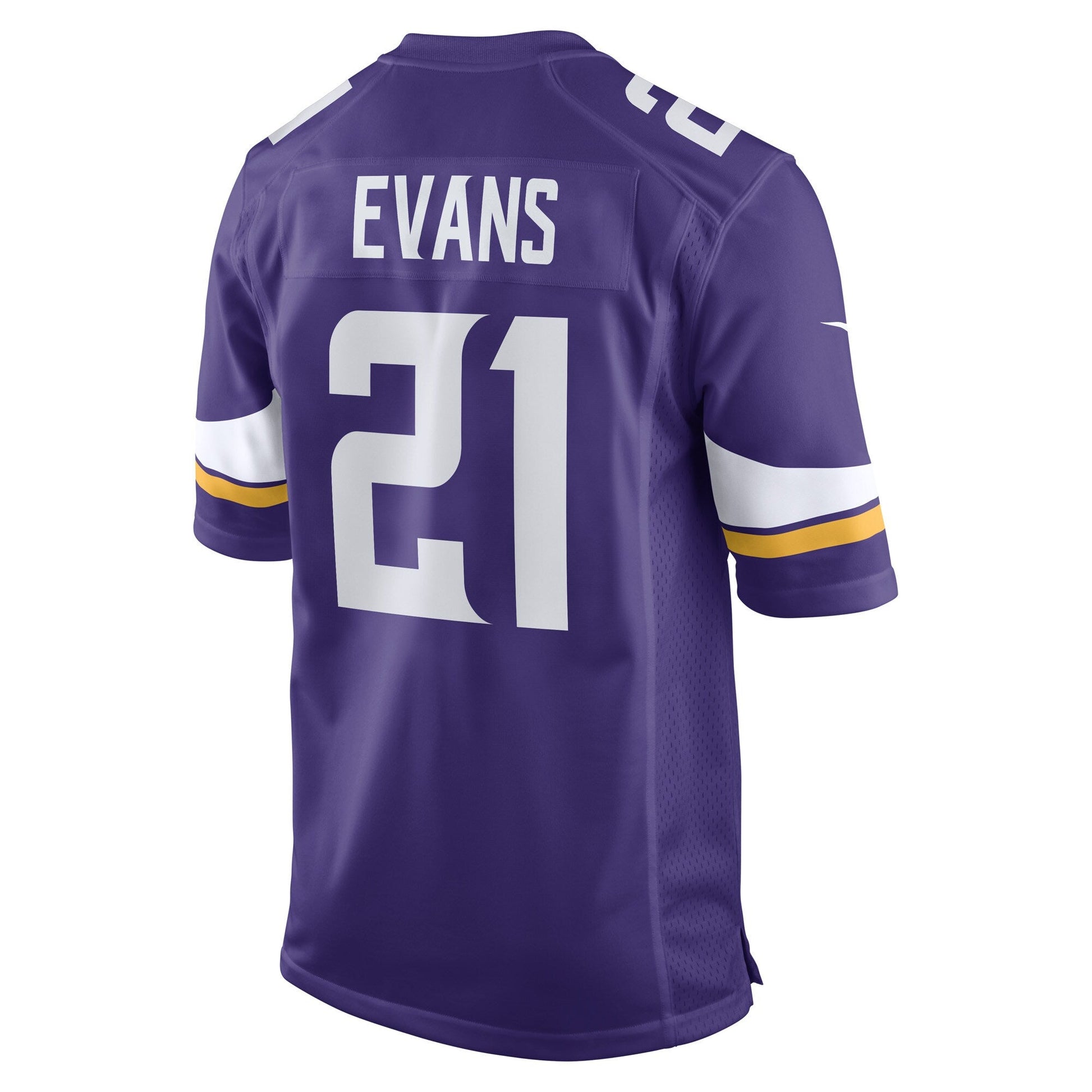 Akayleb Evans Minnesota Vikings Game Jersey - Purple football jersey product view 3