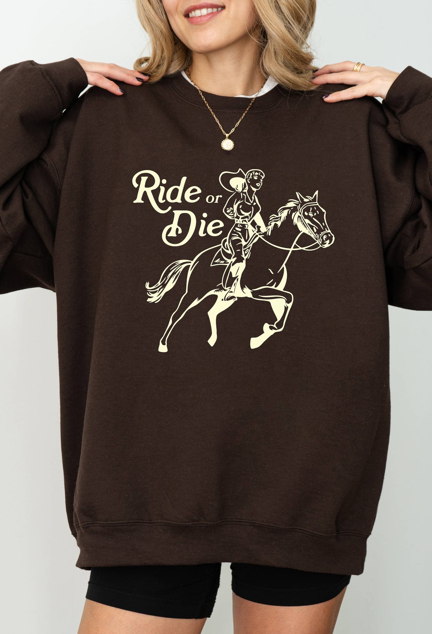 Ride or Die Graphic Sweater Unisex T-shirt, Sweatshirt, Hoodie, Long Sleeve Tee - T-Shirt, Sweatshirt, Hoodie