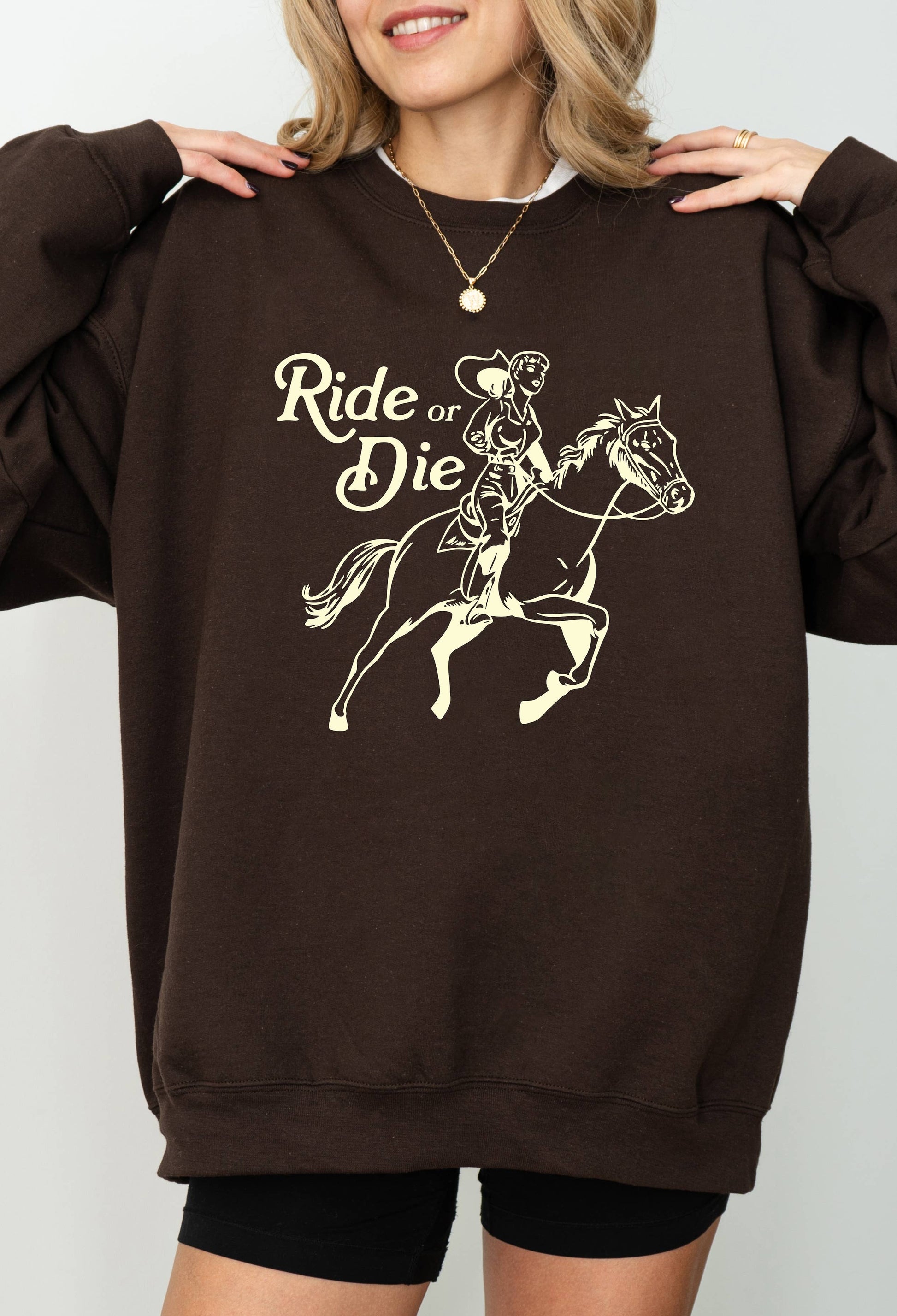 Ride or Die Graphic Sweater Unisex T-shirt, Sweatshirt, Hoodie, Long Sleeve Tee - T-Shirt, Sweatshirt, Hoodie