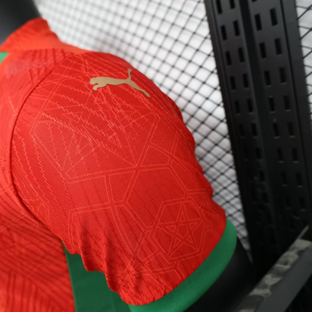 2026 Perforated Morocco Home Red Player Edition Jersey sports jersey product view 3