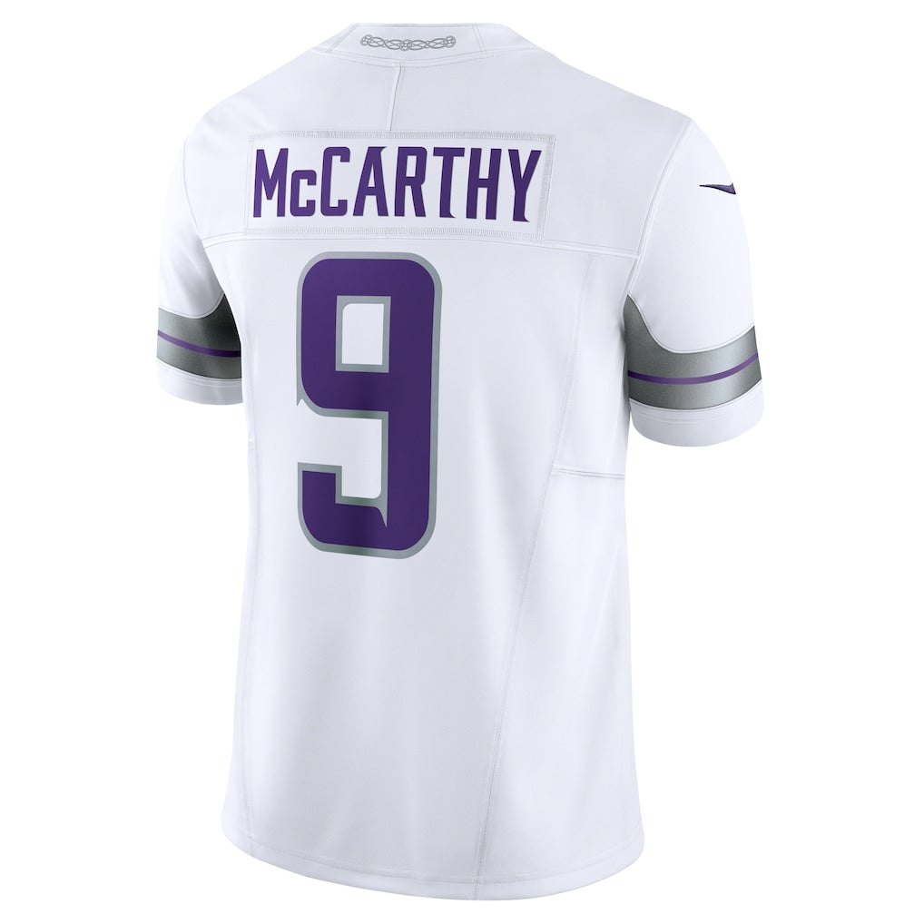 M.Vikings #9 J.J. McCarthy White Vapor F.U.S.E. Limited Jersey football jersey product view 1