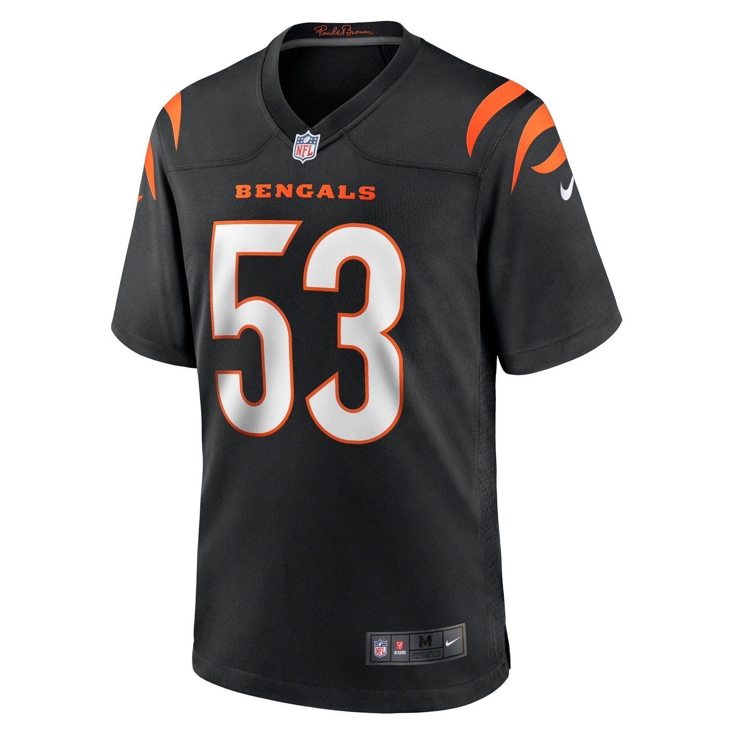 TJ Pesefea Cincinnati Bengals Team Game Jersey - Black football jersey product view 2