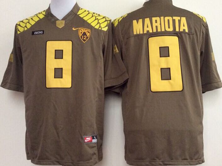 Men's Oregon Ducks Marcus Mariota Brown Player Jersey sports jersey product view 1