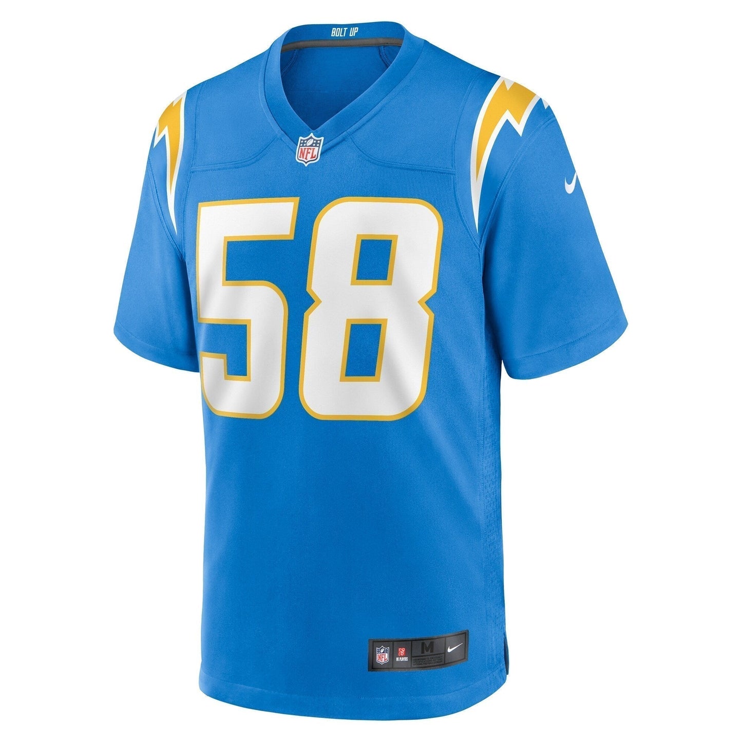 Denzel Perryman Los Angeles Chargers Game Jersey - Powder Blue football jersey product view 2