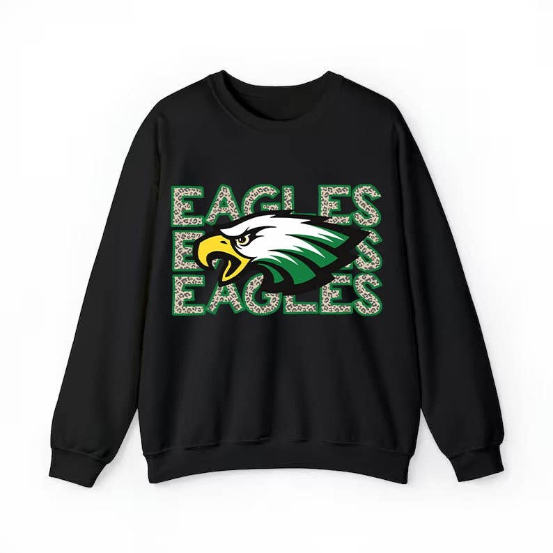 Eagle Football Sweatshirt - Team Mascot Apparel Unisex T-shirt, Sweatshirt, Hoodie, Long Sleeve Tee - T-Shirt, Sweatshirt, Hoodie