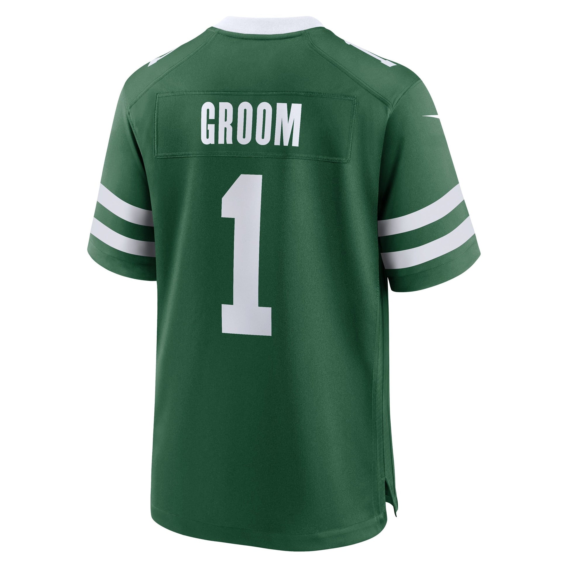 Number 1 Groom New York Jets Game Jersey - Legacy Green football jersey product view 3