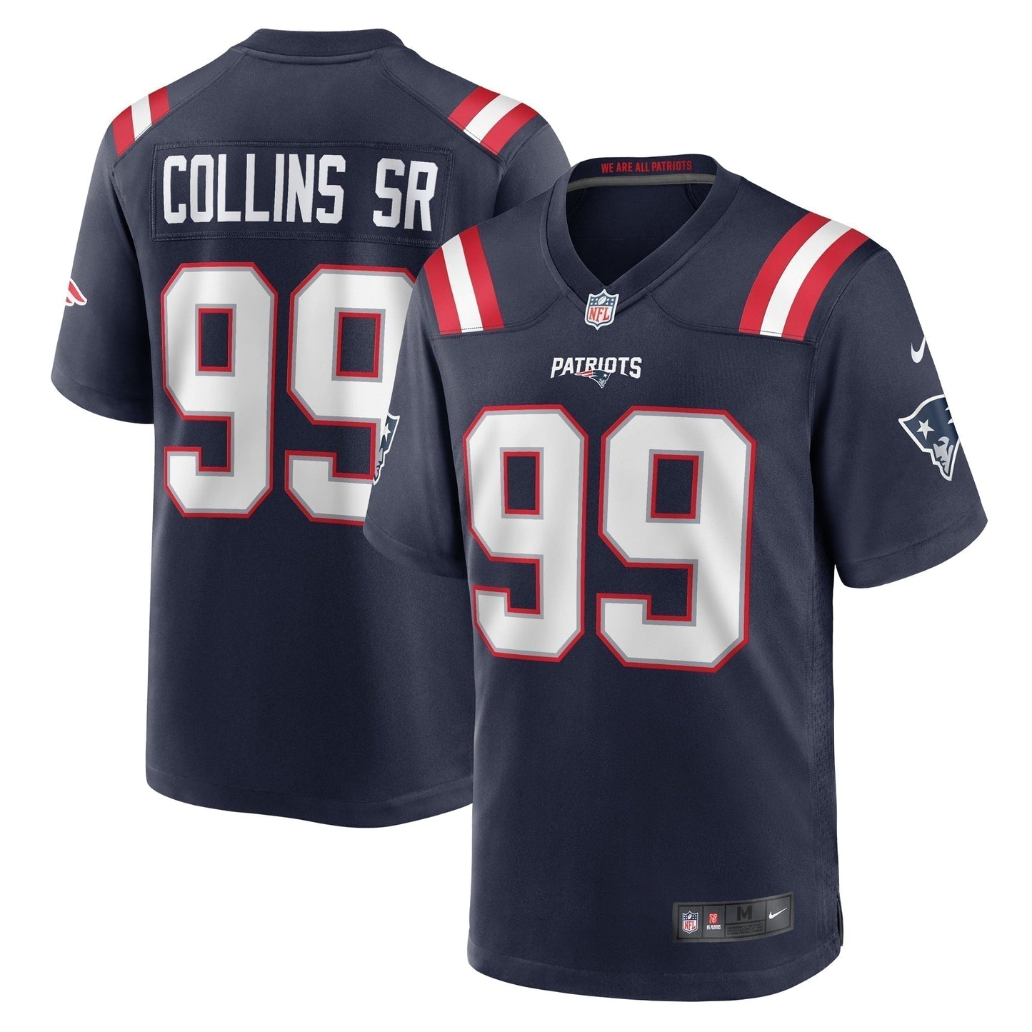 Jamie Collins Sr. New England Patriots Home Game Jersey - Navy football jersey product view 1