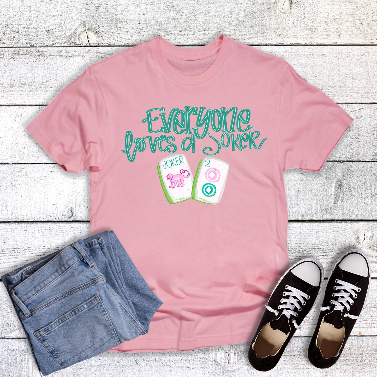 Mahjong Everyone Loves A Joker Graphic Tee Unisex T-shirt, Sweatshirt, Hoodie, Long Sleeve Tee - T-Shirt, Sweatshirt, Hoodie