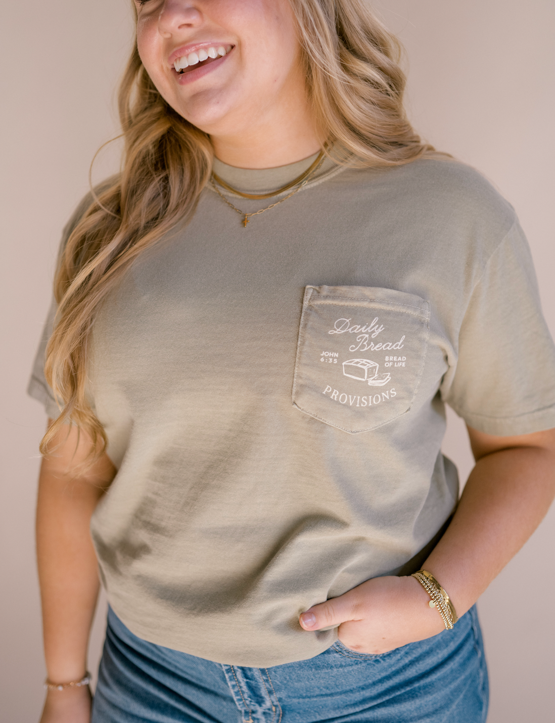 Daily Bread Tee - Sage | Christian Tee Unisex T-shirt, Sweatshirt, Hoodie, Long Sleeve Tee - T-Shirt, Sweatshirt, Hoodie