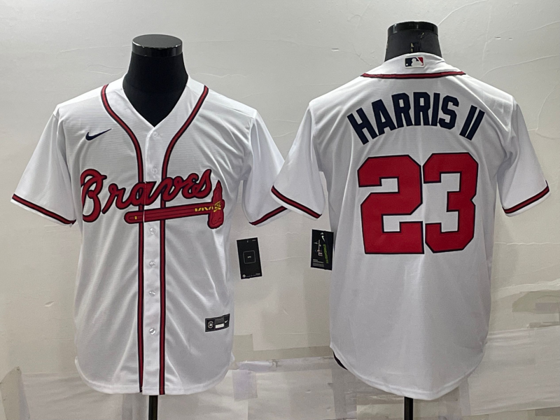 Men's Atlanta Braves Michael Harris II #23 White Replica Baseball Jersey baseball jersey product view 1