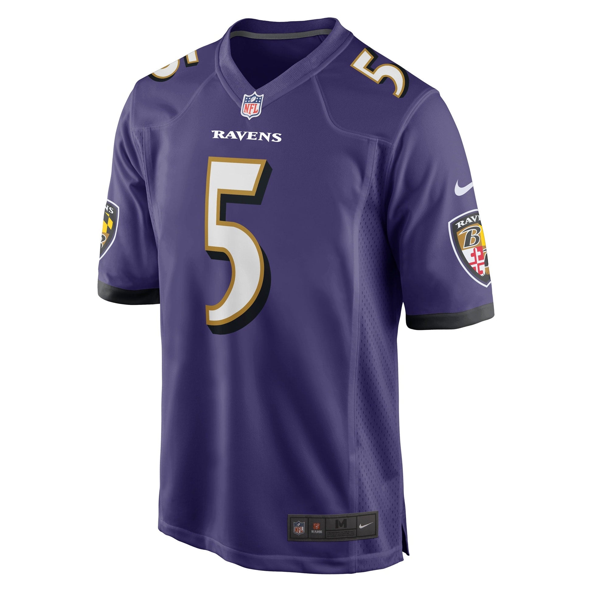 Jalyn Armour-Davis Baltimore Ravens Game Jersey - Purple football jersey product view 2