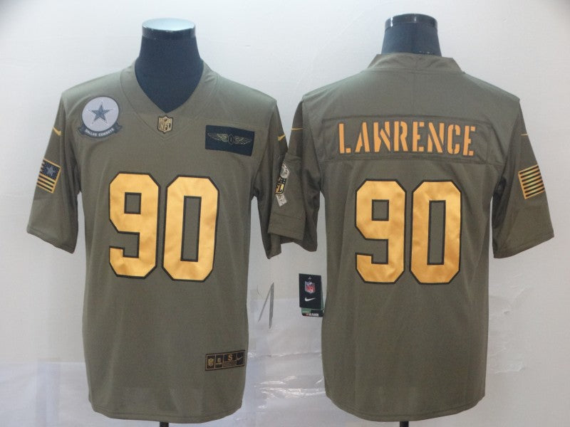 Men's Dallas Cowboys DeMarcus Lawrence #90 Brown Game Player Jersey1 football jersey product view 1
