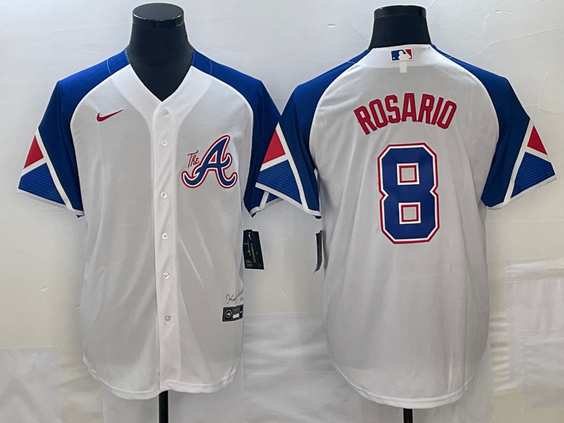 Men's Atlanta Braves Eddie Rosario White 2023 City Connect Replica Player Jersey baseball jersey product view 1