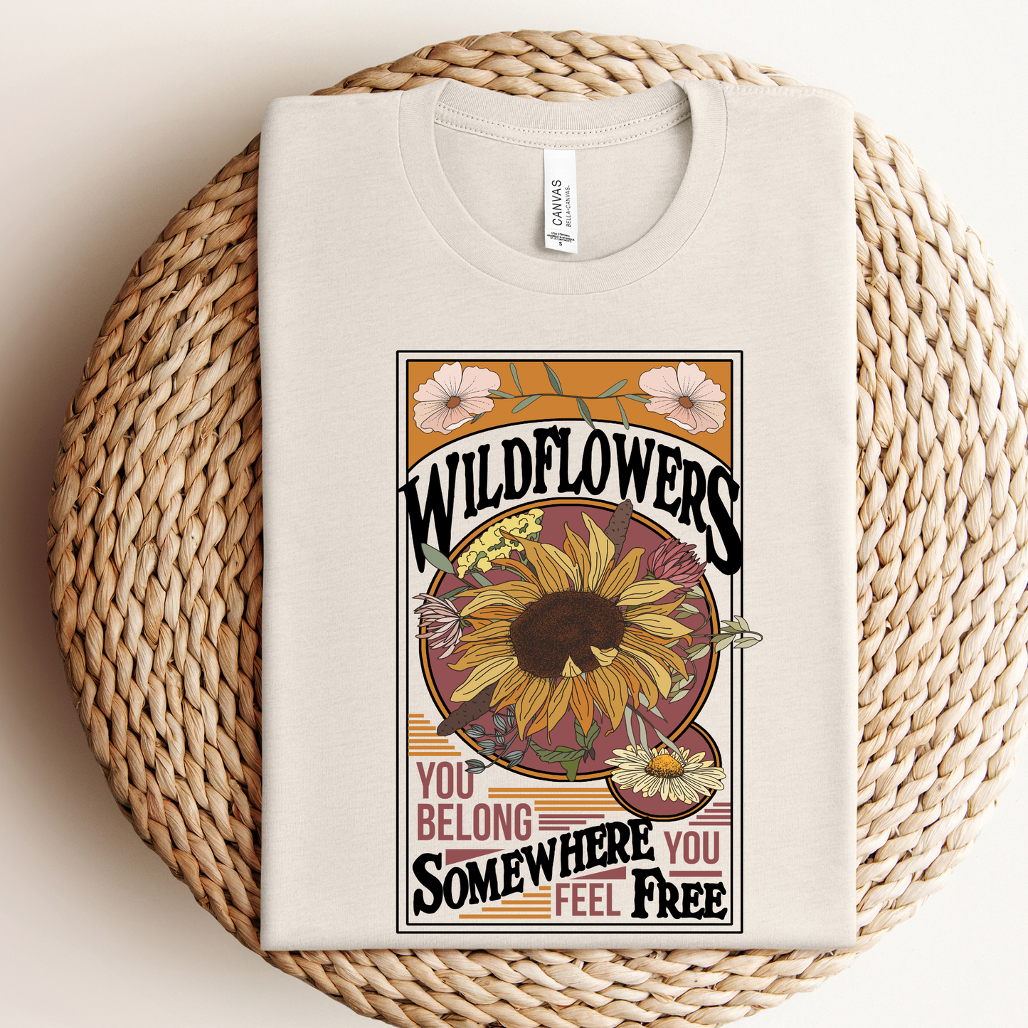 Wildflower Graphic Tee or Crewneck Unisex T-shirt, Sweatshirt, Hoodie, Long Sleeve Tee - T-Shirt, Sweatshirt, Hoodie