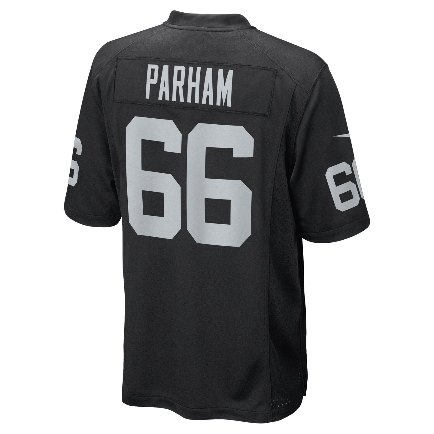 Dylan Parham Las Vegas Raiders Game Jersey - Black football jersey product view 3