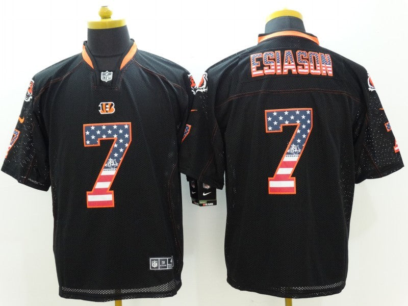 Men's Cincinnati Bengals Boomer Esiason #7 Black Game Jersey1 football jersey product view 1