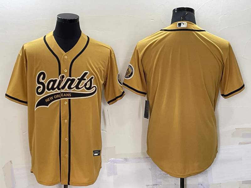 Men's New Orleans Saints Yellow Blank Jersey football jersey product view 1