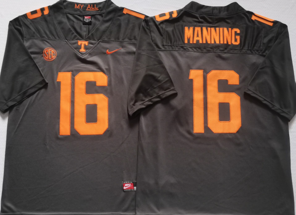 Men's Tennessee Volunteers Peyton Manning #16 Black Player Jersey sports jersey product view 1
