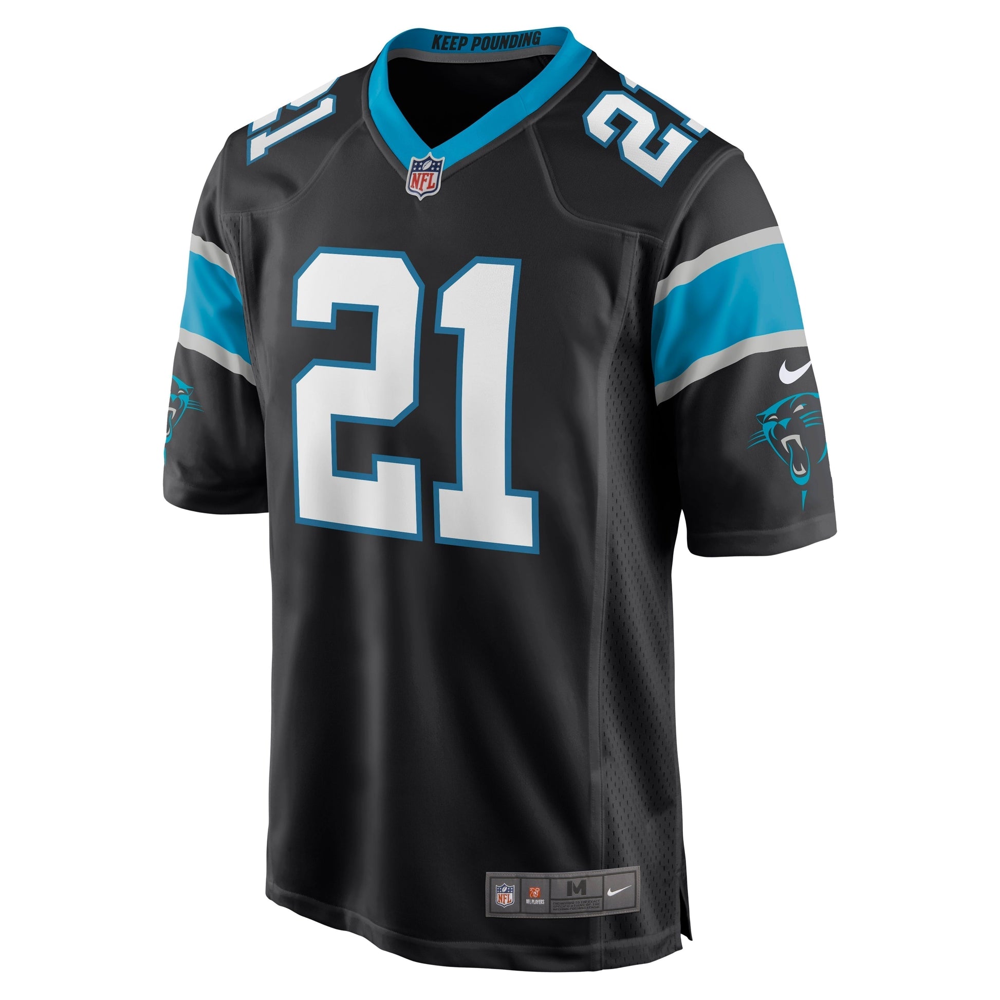 Jeremy Chinn Carolina Panthers Game Jersey - Black football jersey product view 2